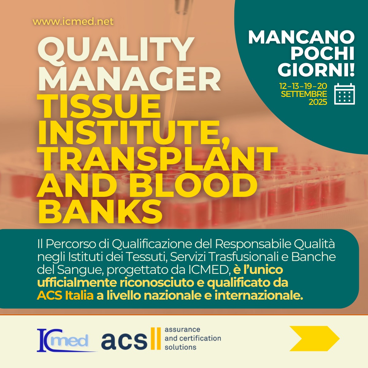 ID 7158-462004 QUALITY MANAGER TISSUE INSTITUTE AND BLOOD CENTER